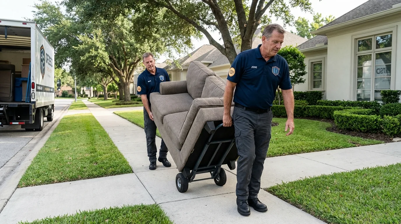 Local residential moving crew loading furniture in Kremmling, CO